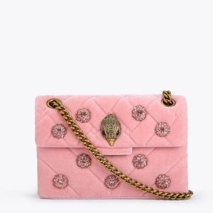 Kurt Geiger Pink Velvet Mini Kensington Bag